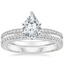 18K White Gold Simply Tacori Luxe Drape Diamond Ring with Tacori Dantela Diamond Ring (1/8 ct. tw.)