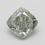 1.00 Ct. Fancy Vivid Green Cushion Lab Grown Diamond