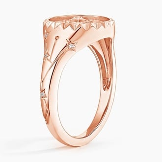 Sagittarius Zodiac Diamond Signet Ring