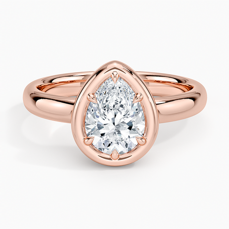 14K Rose Gold Andrea Bezel Prong Ring
