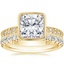 18K Yellow Gold Sinclair Art Deco Diamond Ring (1/6 ct. tw.) with Sienna Diamond Ring (1/2 ct. tw.)