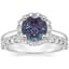 18K White Gold Lotus Flower Diamond Ring (1/3 ct. tw.) with Shared Prong Diamond Ring (2/5 ct. tw.)