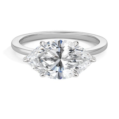 18K White Gold Morgan East-West Solitaire Ring