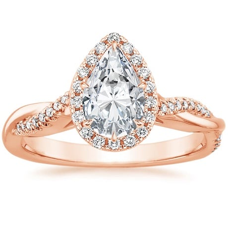 14K Rose Gold Petite Twisted Vine Halo Diamond Bridal Set (1/3 ct. tw.)