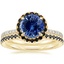 18K Yellow Gold Waverly Diamond Ring with Black Diamond Accents with Luxe Ballad Black Diamond Ring