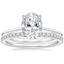 18K White Gold Petite Secret Halo Diamond Ring with Luxe Ballad Diamond Ring (1/4 ct. tw.)