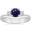 18K White Gold Serena Diamond Ring with Petite Curved Wedding Ring