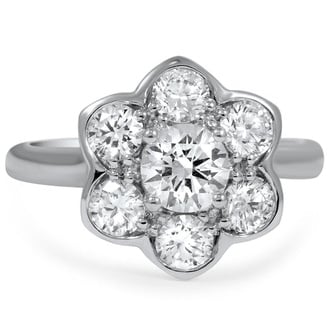 Custom Petal Halo Diamond Ring