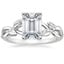 18K White Gold Budding Willow Solitaire Ring, smalltop view