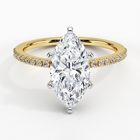 18K Yellow Gold Ballad Half Coverage Diamond Ring (1/8 ct. tw.)