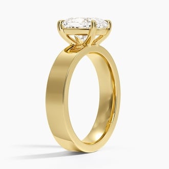 Peyton 4mm Solitaire with 2ct Elongated Cushion Certified Lab Diamond in 18K Yellow Gold