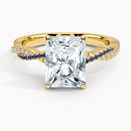 18K Yellow Gold Petite Luxe Twisted Vine Sapphire and Diamond Ring (1/8 ct. tw.)