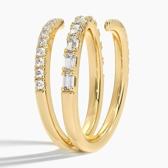 Sonya Baguette and Round Lab Diamond Wrap Ring