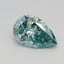 0.58 Ct. Fancy Vivid Blue Green Pear Lab Grown Diamond