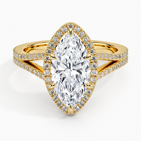 18K Yellow Gold Fortuna Halo Diamond Ring (1/2 ct. tw.)