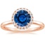 14K Rose Gold Vienna Halo Diamond Ring, smalltop view