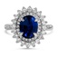 Custom Double Halo Twist Sapphire and Diamond Ring