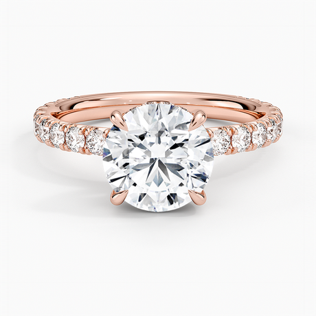 14K Rose Gold Perfect Fit French Pavé Diamond Ring
