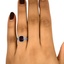 The Noriko Ring, smallzoomed in top view on a hand