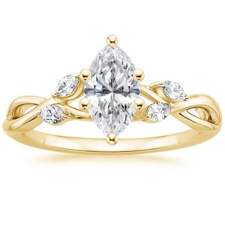 18K Yellow Gold Willow Diamond Ring (1/8 ct. tw.) with Winding Willow Diamond Ring (1/8 ct. tw.)