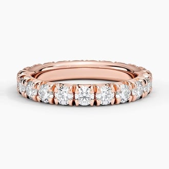 French Pavé Eternity Lab Diamond Ring (2 ct. tw.) in 14K Rose Gold