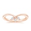 14K Rose Gold Abelia Diamond Ring, smalltop view
