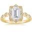 18K Yellow Gold Cadenza Halo Diamond Ring, smalltop view