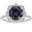 Platinum Reina Halo Diamond Ring, smalltop view