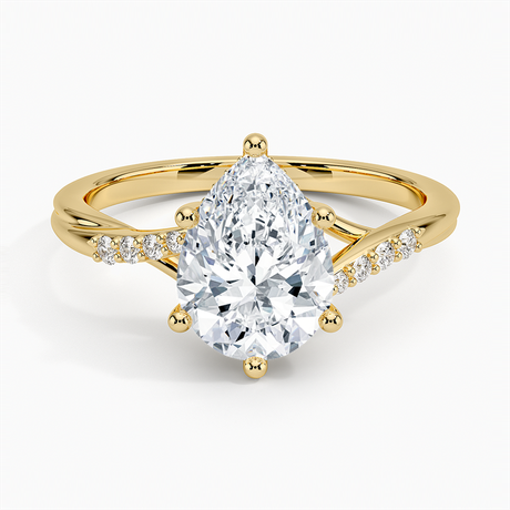 18K Yellow Gold Chamise Hidden Halo Diamond Ring
