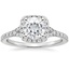 18K White Gold Joy Half-Coverage Diamond Ring, smalltop view