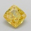 1.05 Ct. Fancy Vivid Yellow Cushion Lab Grown Diamond