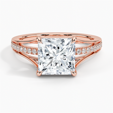14K Rose Gold Tressa Split Shank Diamond Ring