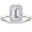 18K White Gold Vienna Halo Diamond Ring, smalltop view