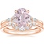 14K Rose Gold Nadia Diamond Ring with Aria Contoured Diamond Ring