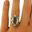 The Keely Ring, smalltop view on a hand