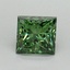 0.92 Ct. Fancy Vivid Green Princess Lab Grown Diamond