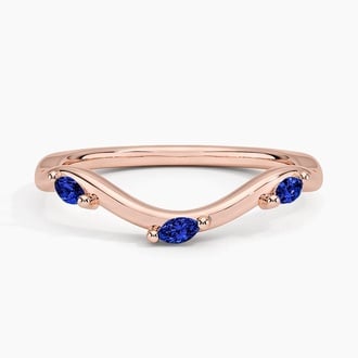 Willow Contour Sapphire Ring in 14K Rose Gold