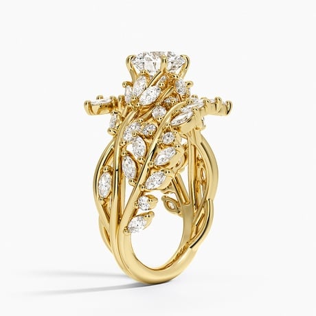 18K Yellow Gold Secret Garden Wrap Diamond Ring