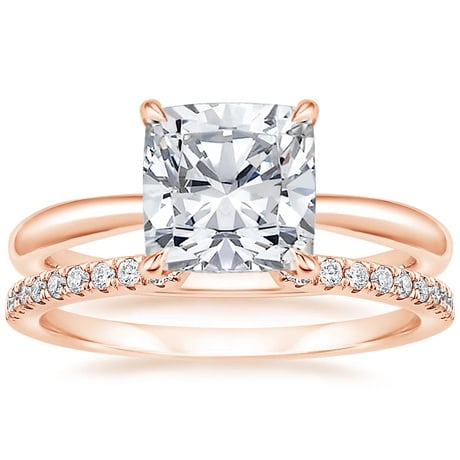14K Rose Gold Freesia Ring with Sia Diamond Open Ring