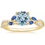 18K Yellow Gold Luxe Willow Sapphire and Diamond Ring (1/8 ct. tw.), smalltop view