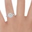 Platinum Lotus Flower Halo Diamond Ring (1/4 ct. tw.), smallzoomed in top view on a hand