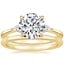 18K Yellow Gold Aria Diamond Ring with Petite Comfort Fit Wedding Ring