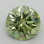 1.53 Ct. Fancy Vivid Green Round Lab Grown Diamond
