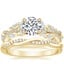 18K Yellow Gold Luxe Secret Garden Diamond Ring (3/4 ct. tw.) with Petite Twisted Vine Diamond Ring (1/8 ct. tw.)