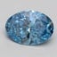 2.06 Ct. Fancy Vivid Blue Oval Lab Grown Diamond