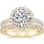 18K Yellow Gold Sienna Halo Diamond Ring with Sienna Eternity Diamond Ring (7/8 ct. tw.)