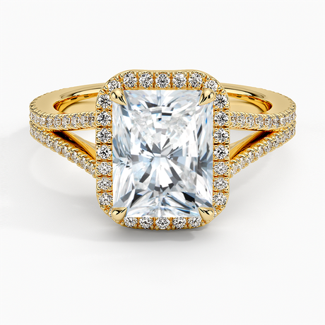 18K Yellow Gold Fortuna Halo Diamond Ring (1/2 ct. tw.)