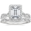 18K White Gold Luxe Willow Halo Diamond Ring (1/2 ct. tw.) with Luxe Winding Willow Diamond Ring (1/4 ct. tw.)