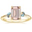 18K Yellow Gold Camellia Indigo Milgrain Ring, smalltop view