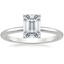 18K White Gold Four-Prong Comfort Fit 1.5mm Ring, smalltop view